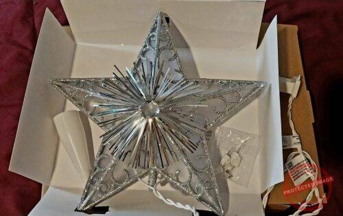 Silver 3D Snowflake Tree Topper with 25 Warm Lights photo review