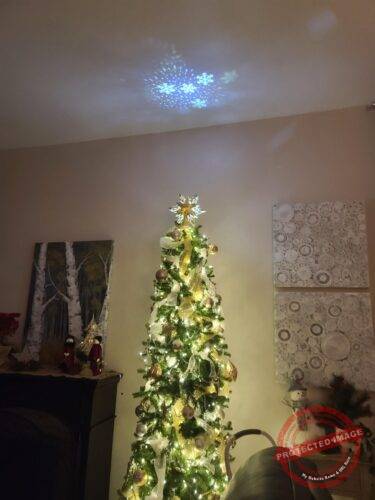 Silver LED Snowflake Star Tree Topper with 3D Rotating Lights photo review