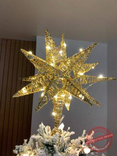 3D Silver Glitter Star Tree Topper with 56 LED Lights photo review