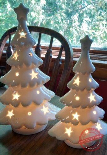 2pcs Pre-Lit Ceramic Christmas Trees photo review