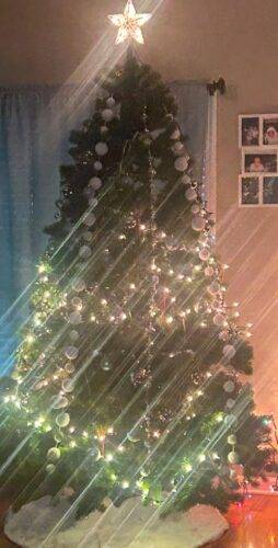 Silver 3D Snowflake Tree Topper with 25 Warm Lights photo review